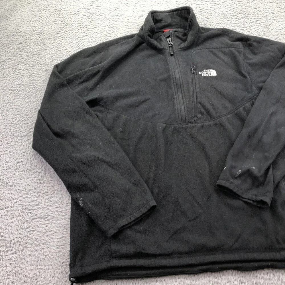 The North Face Jacket Mens Large Black Fleece 1/4 Zip TKA 100 Pullover Outdoor